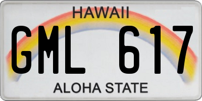 HI license plate GML617