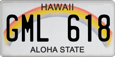 HI license plate GML618