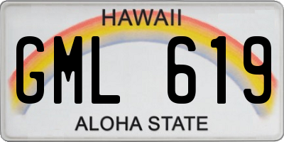 HI license plate GML619