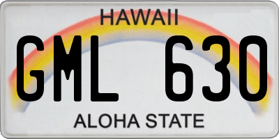 HI license plate GML630