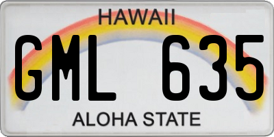 HI license plate GML635