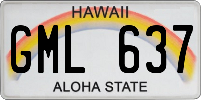 HI license plate GML637