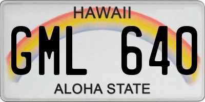 HI license plate GML640