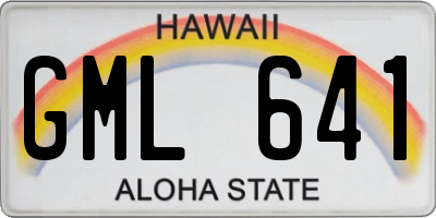 HI license plate GML641