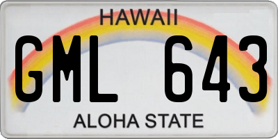 HI license plate GML643