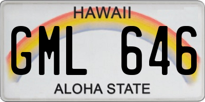 HI license plate GML646