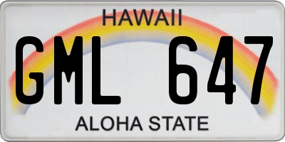 HI license plate GML647