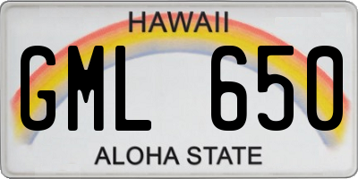 HI license plate GML650