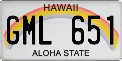 HI license plate GML651