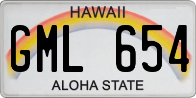 HI license plate GML654