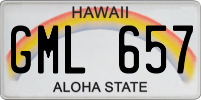HI license plate GML657