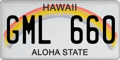 HI license plate GML660