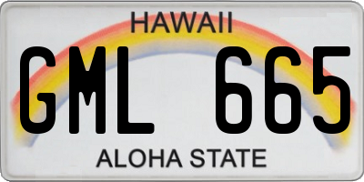 HI license plate GML665