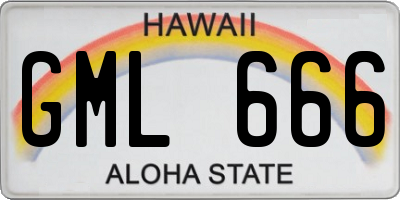 HI license plate GML666