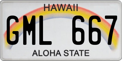 HI license plate GML667