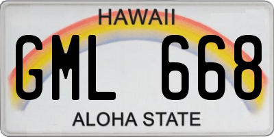 HI license plate GML668