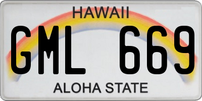 HI license plate GML669