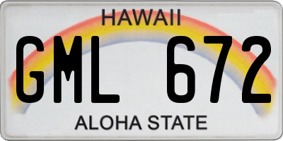 HI license plate GML672