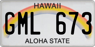 HI license plate GML673