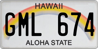 HI license plate GML674