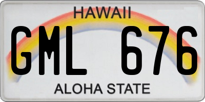 HI license plate GML676