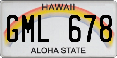 HI license plate GML678