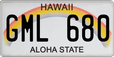HI license plate GML680