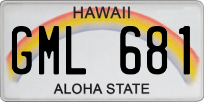 HI license plate GML681