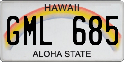 HI license plate GML685