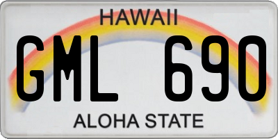 HI license plate GML690