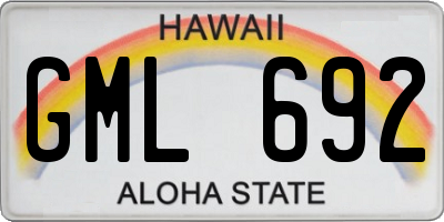 HI license plate GML692