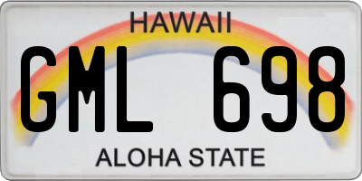 HI license plate GML698