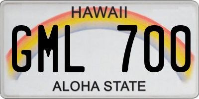 HI license plate GML700