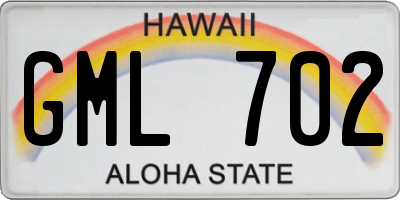 HI license plate GML702