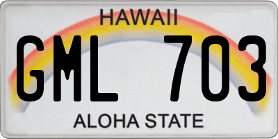 HI license plate GML703