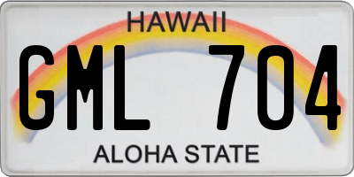 HI license plate GML704
