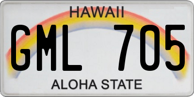 HI license plate GML705