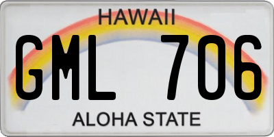HI license plate GML706