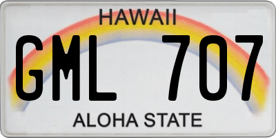 HI license plate GML707