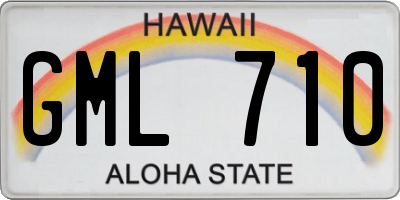HI license plate GML710