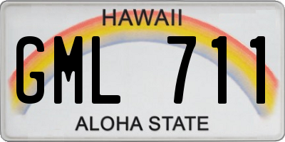 HI license plate GML711