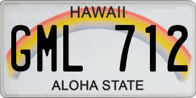 HI license plate GML712