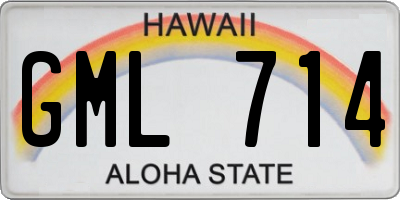 HI license plate GML714