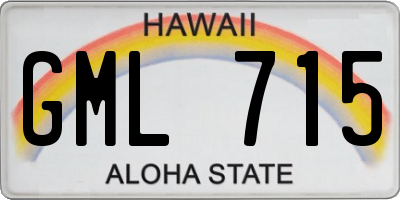 HI license plate GML715