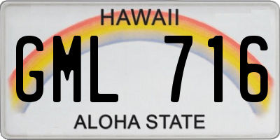 HI license plate GML716