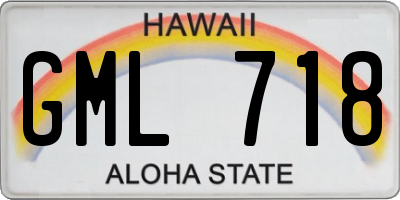 HI license plate GML718