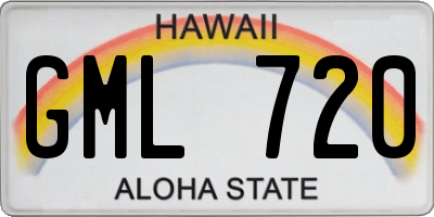 HI license plate GML720