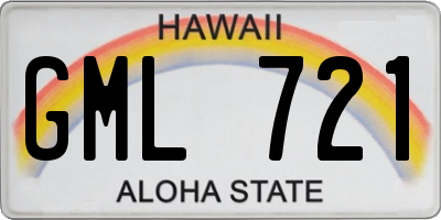 HI license plate GML721