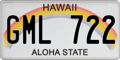 HI license plate GML722