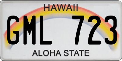HI license plate GML723